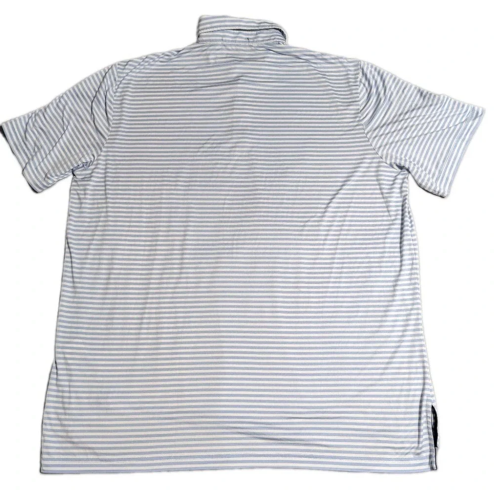 RLX Ralph Lauren Polo Shirt Mens XL Blue‎ White Stripe Golf Performance Stretch